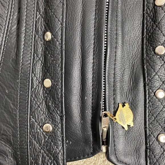 Highway One Black Studded Leather Zip Motorcycle Vest SZ M - Picture 11 of 11
